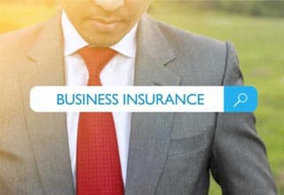 businessman searching for business insurance in searchbar
